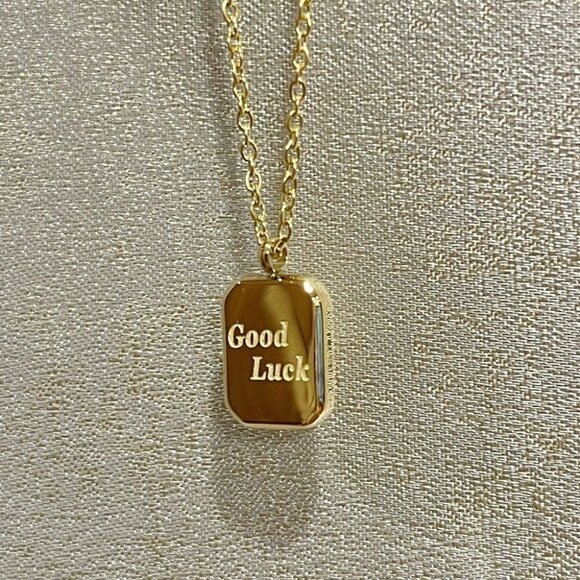 Simple Design Letter Good Luck Pendant Couple Necklace - Picture 7 of 10